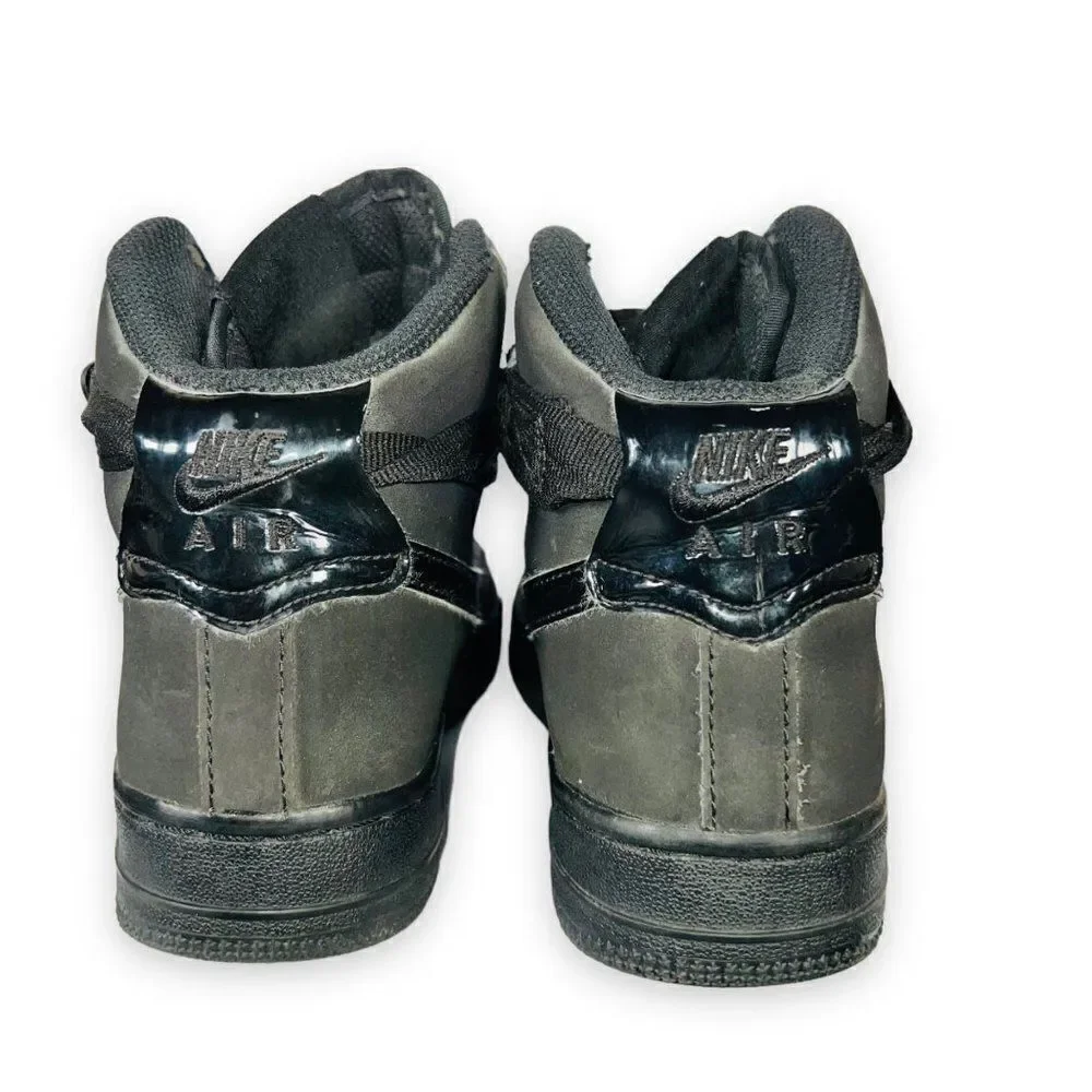 Nike Air Force 1 High GS AF1 'Triple Black' 653998-001 Youth 4‎